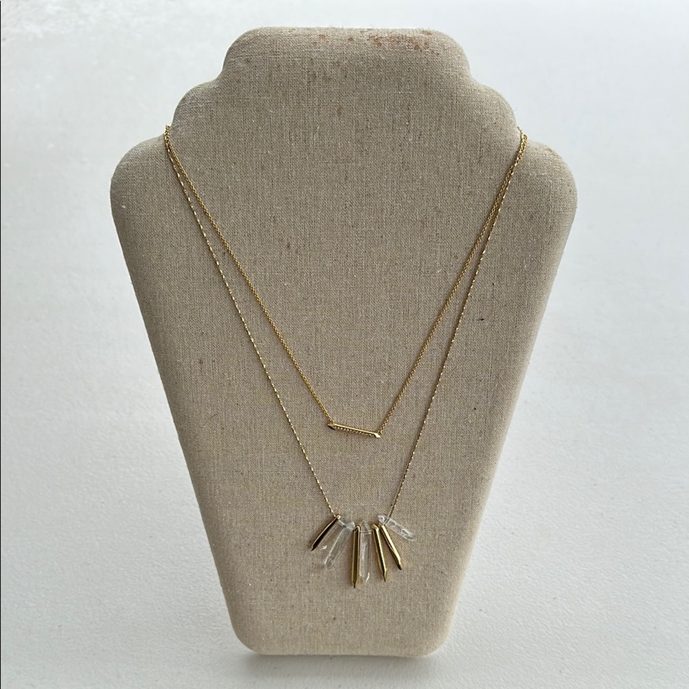 Stella and Dot Gold and Silver Layered Necklace Set